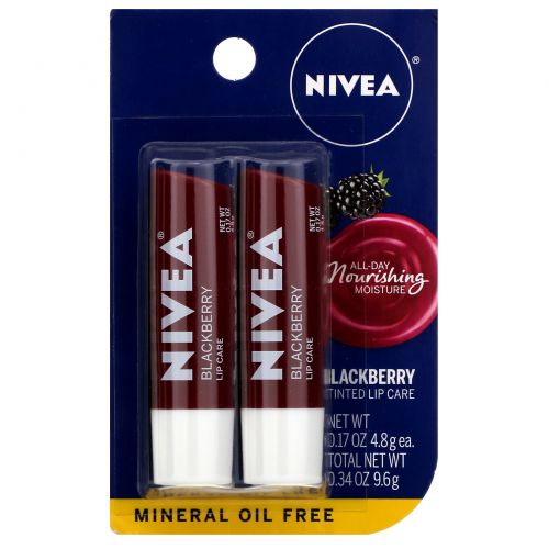 Nivea, Tinted Lip Care, Blackberry, 2 Pack, 0.17 oz (4.8 g) Each