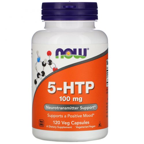 Now Foods, 5-HTP, 100 мг, 120 капсул в растительной оболочке