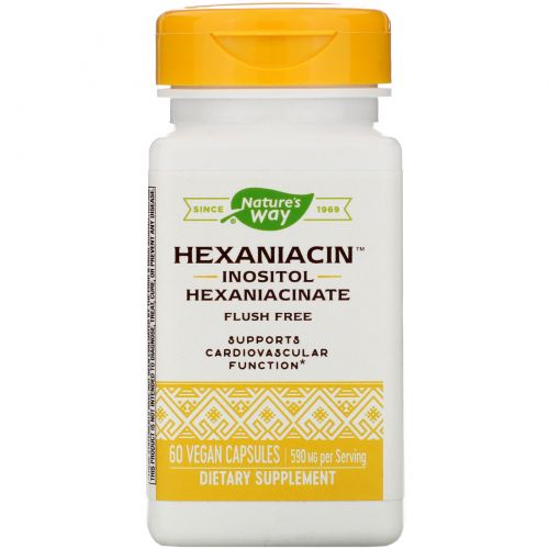 Nature's Way, ГексаНиацин, 590 мг, 60 растительных капсул