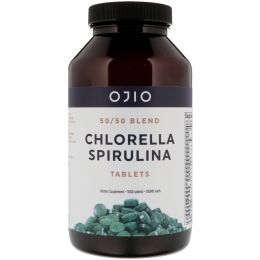 Ojio, Chlorella Spirulina, 50/50 Blend, 250 mg, 1000 Tablets