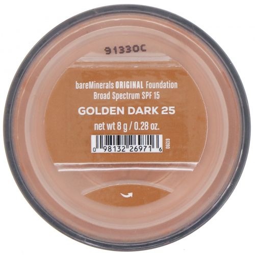 bareMinerals, Original, тональная основа, SPF 15, оттенок «Загорелый 19», 8 г