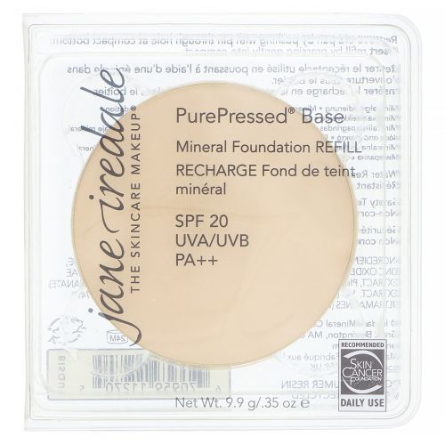 Jane Iredale, PurePressed Base, Mineral Foundation Refill, SPF 20 PA++, Bisque, 0.35 oz (9.9 g)