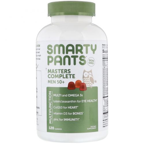 SmartyPants, Masters Complete, Men 50+, More Than A Multivitamin, Blueberry, Orange, and Strawberry Banana, 120 Gummies