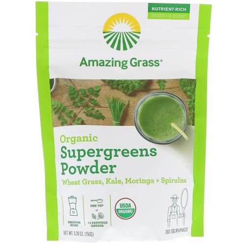 Amazing Grass, Organic SuperGreens Powder, 5.29 oz (150 g)