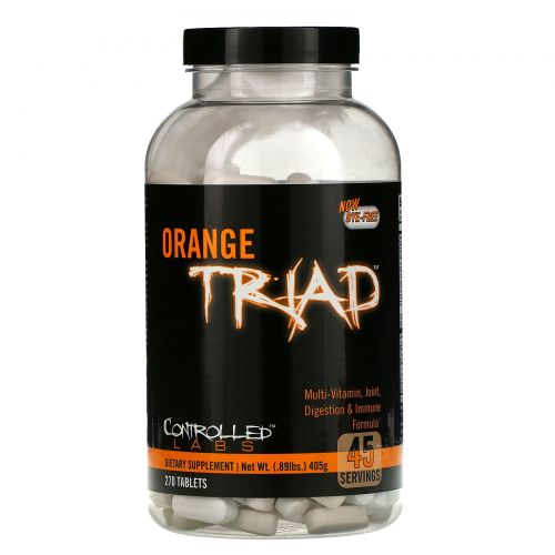 Controlled Labs, Оранжевая триада, мультивитамин, формула для суставов, пищеварения и иммунитета, 270 таблеток