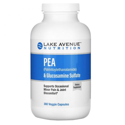 Lake Avenue Nutrition, PEA (Palmitoylethanolamide) + Glucosamine Sulfate, 600 mg + 1,200 mg, 360 Veggie Capsules