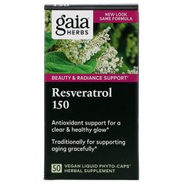 Gaia Herbs, Ресвератрол 150, 50 вегетарианских фитокапсул