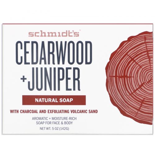 Schmidt's Naturals, Natural Soap, Cedarwood +Juniper, 5 oz (142 g)