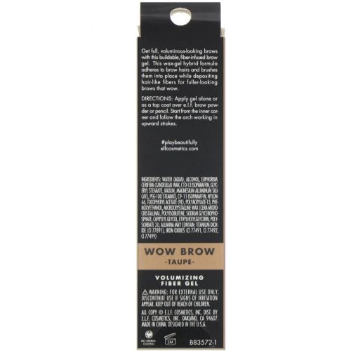 E.L.F., Wow Brow Gel, гель для бровей, серо-коричневый, 3,5 г (0,12 унции)