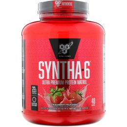 BSN, Syntha-6, заменитель пищи или добавка, клубничный молочный коктейль, 5 фунтов (2,29 кг)