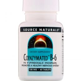 Source Naturals, Коферментный B-6, 100 мг, 60 таблеток