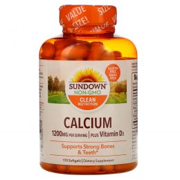 Sundown Naturals, Calcium Plus Vitamin D3, 1200 mg, 170 Softgels