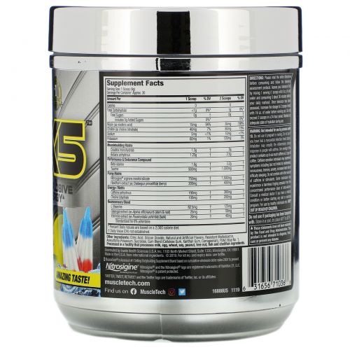 Muscletech, VaporX5 Next Gen, Pre-Workout, Icy Rocket Freeze, 9.31 oz (264 g)