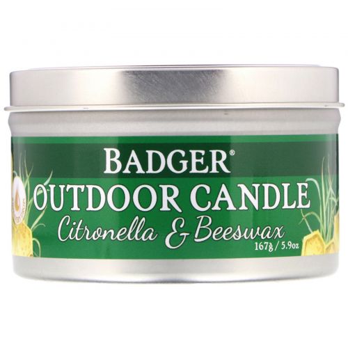 Badger Company, Outdoor Candle, Citronella & Beeswax, 5.9 oz (167 g)