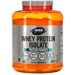 Now Foods, Sports, Whey Protein Isolate, без ароматизаторов, 5 фунтов (2268 г)