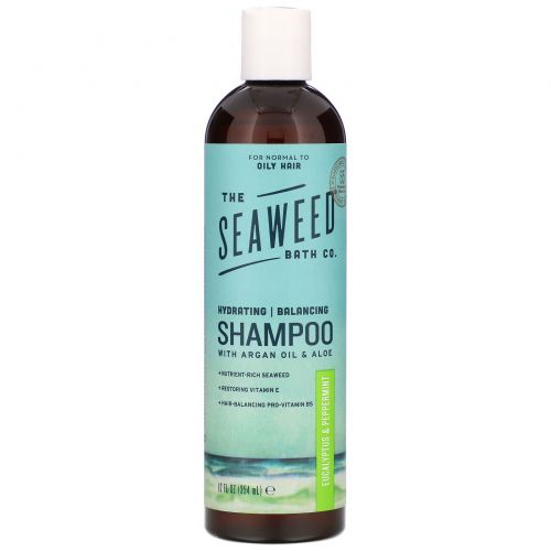 Seaweed Bath Co., Natural Balancing Argan Shampoo, шампунь с арганией, эвкалиптом и перечной мятой, 360 мл