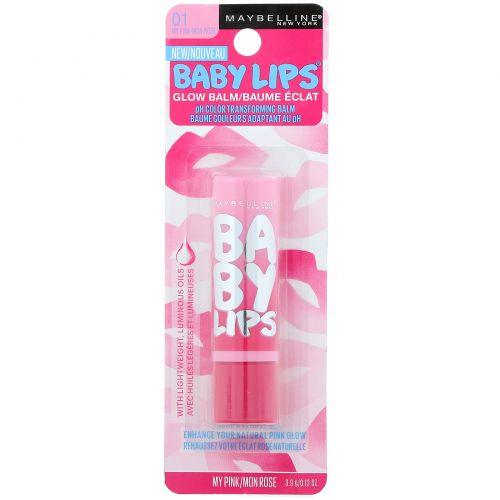 Maybelline, Baby Lips, бальзам-блеск для губ, оттенок «розовый» 01, 3,9 г