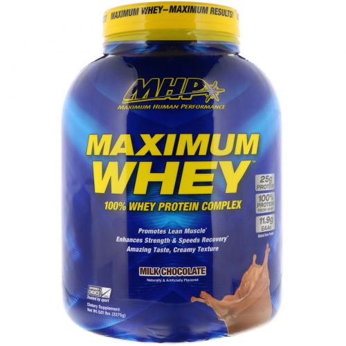 Maximum Human Performance, LLC, Maximum Whey, Milk Chocolate, 5.01 lbs (2275 g)