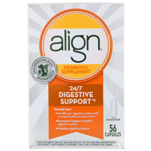 Align, 24/7 Digestive Support, Probiotic Supplement, 56 Capsules