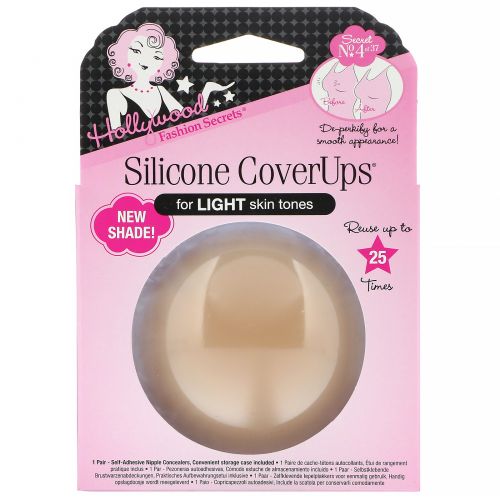 Hollywood Fashion Secrets, Silicone Cover Ups, силиконовые вкладыши, светлый тон, 1 пара