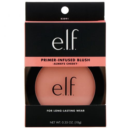 E.L.F., Primer-Infused Blush, румяна с праймером, натуральный розовый, 10 г (0,35 унции)