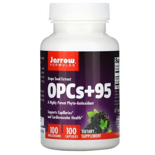 Jarrow Formulas, OPCs + 95, Экстракт семян винограда, 100 мг, 100 капсул