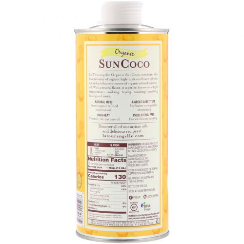 La Tourangelle, Organic Sun Coco, органическое масло, 25,4 жидк. унции (750 мл)