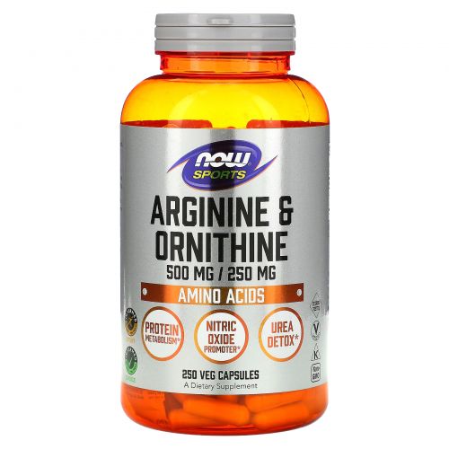 Now Foods, Arginine & Ornithine, 500/250, 250 капсул