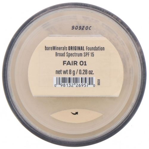 bareMinerals, Original, тональная основа, SPF 15, оттенок «Светлый 01», 8 г