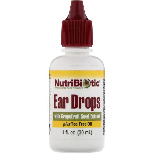 NutriBiotic, Капли для ушей с экстрактом семян грейпфрута, 1 жидкая унция (30 мл)