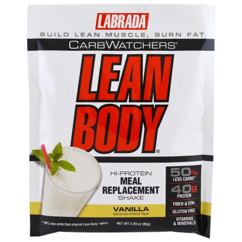 Labrada Nutrition, CarbWatchers Lean Body, Vanilla, 20 Packets, 2.29 oz (65 g) Each