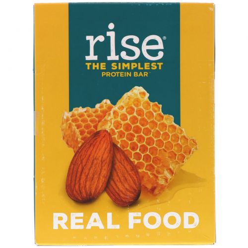 Rise Bar, Протеин + Батончик с миндалем и медом, 12 шт по 60 г