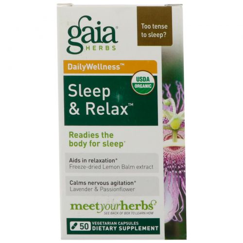 Gaia Herbs, Быстрое облегчение, для расслабления и сна, 50 капсул