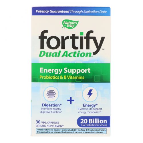 Nature's Way, Fortify, Dual Action Energy Support, 20 Billion, 30 Veg Capsules