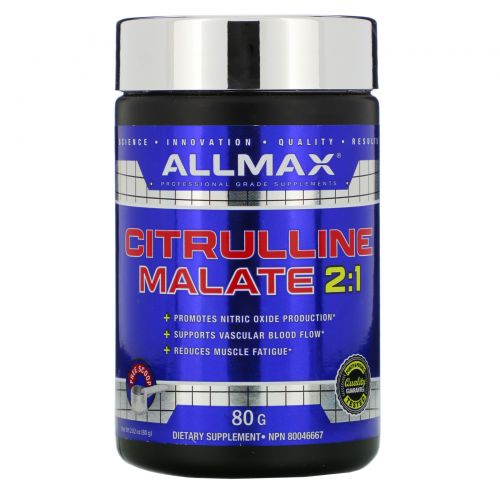 ALLMAX Nutrition, 100% Pure Citrulline Malate+ Maximum Strength + Absorption, 2000 mg, 2.8 oz (80 g)