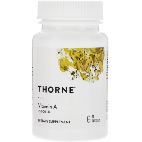 Thorne Research, Витамин А, 90 растительных капсул