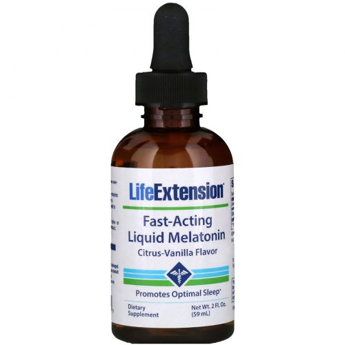 Life Extension, Быстродействующий жидкий мелатонин с цитрусово-ванильным вкусом, 2 жидких унции (59 мл)