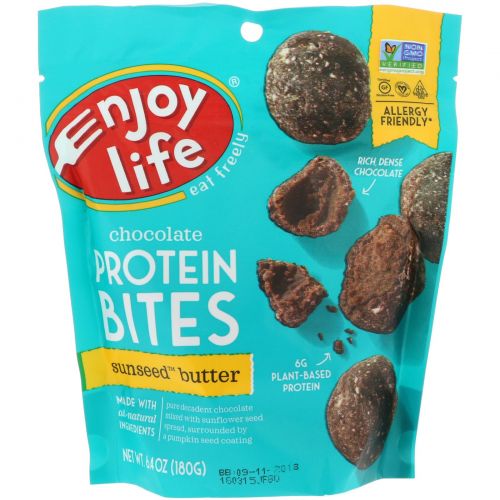 Enjoy Life Foods, ProBurst Bites, Chocolate Sunseed Butter, 6.4oz (180g)