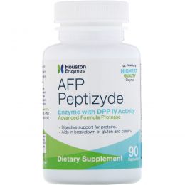 Houston Enzymes, Пептизид протеаза с ДПП-4 и целлюлозой, 90 капсул