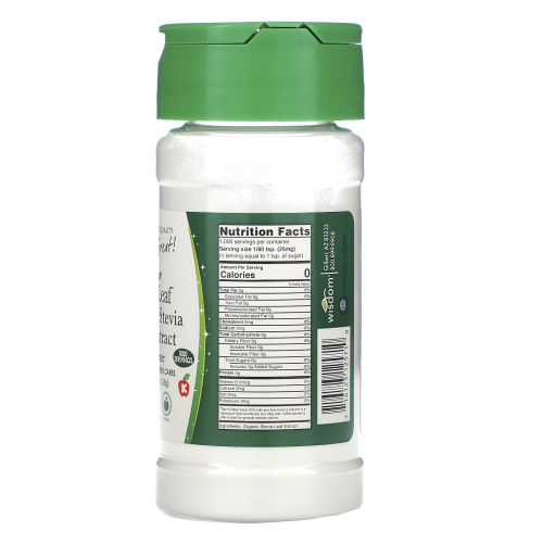 Wisdom Natural, SweetLeaf, органический экстракт стевии, подсластитель, 0,9 унции (25 г)