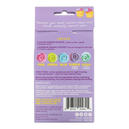 ColorKitchen, Nature's Unicorn Colors & Sprinkles Set, 1.69 oz (47.94 g)