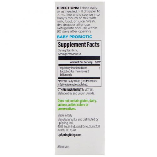 UpSpring, Baby Probiotic, .34 fl oz (10 ml)