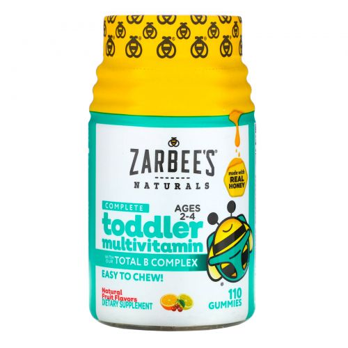 Zarbee's, Мультивитаминный комплекс для малышей, подслащенный медом, 110 жевательных пастилок