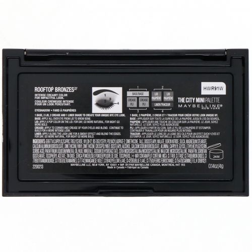 Maybelline, The City Mini, Rooftop Bronzes, палитра теней, 4 г