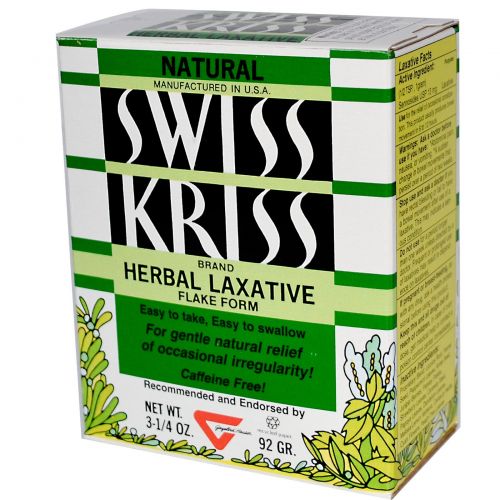 Modern Products, Swiss Kriss, травяные слабительные таблетки, хлопья, 3-1/4 унции (92 г)