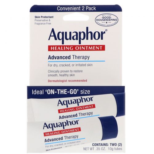 Aquaphor, Healing Ointment, Skin Protectant, Dual Pack, .35 oz ea