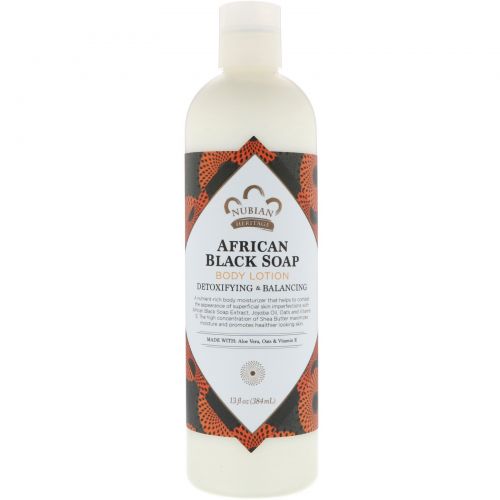 Nubian Heritage, Body Lotion, African Black Soap, Detoxifying & Balancing, 13 fl oz (384 ml)