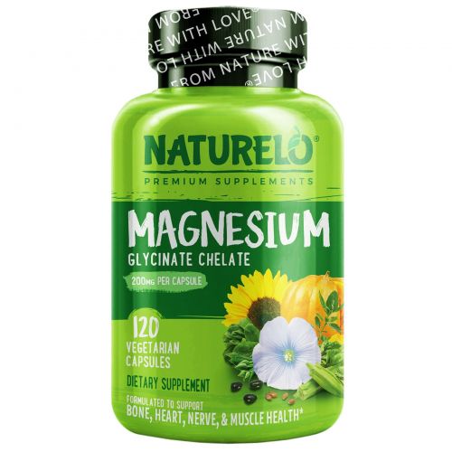 NATURELO, Magnesium with Organic Veggies & Seeds, 200 mg, 120 Vegetarian Capsules