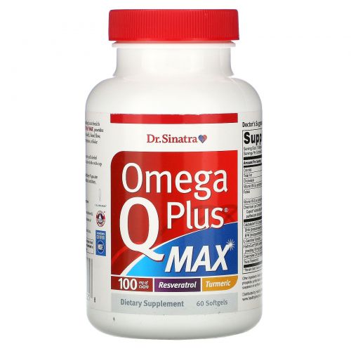 Dr. Sinatra, Omega Q Plus MAX, 60 Softgels