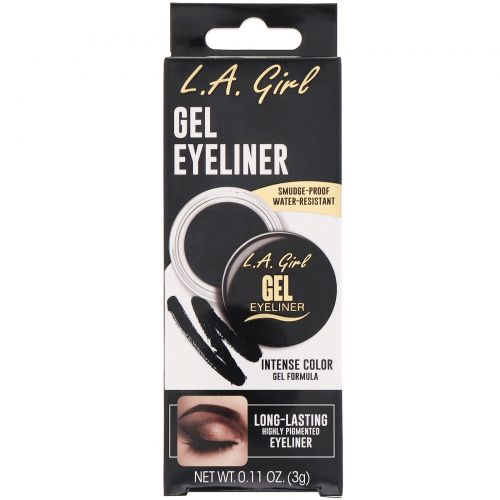 L.A. Girl, Гелевая подводка для глаз Gel Eyeliner, оттенок Jet Black, 3 г